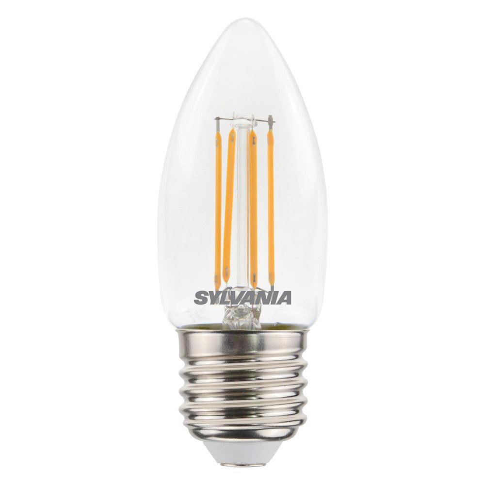 Sylvania - FL-CP-LCND4.5ESCVWW SLI - Sylvania LED Filament Sylvania Retro LED Candle 4.5W (40W eq.) E27 Clear Very Warm White Part Number = 0029374