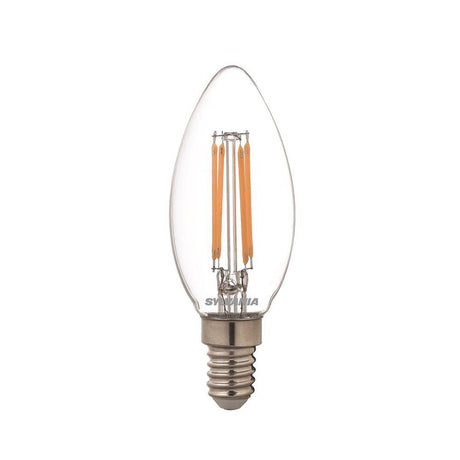 Sylvania - FL-CP-LCND4.5SESCVWW/DIM SYL - Sylvania LED Candle 4.5W (40W) E14 827 2700K Clear Dimmable MPN = 29344