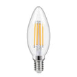 Tungsram - FL-CP-LCND4.2SESCVWW/DIM TUN - Tungsram LED Filament Candle 4.2W (40W) SES 2700K 220-240V Clear Dimmable MPN = 93119788